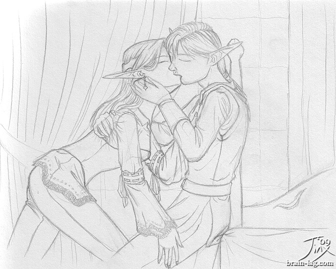 couple kissing sketches. Sketch: Reunion May 10, 2009